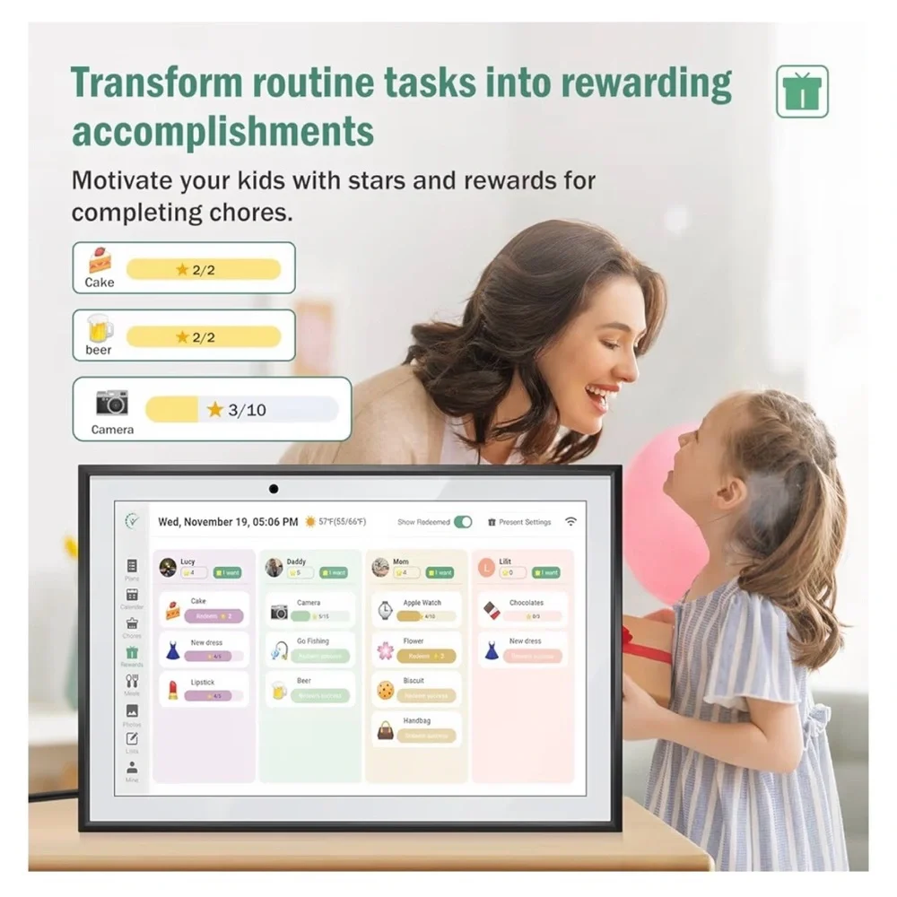 SmartFrame Black Digital Calendar Display